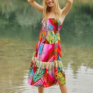 FARM Rio Colorful Tropical Midi Dress